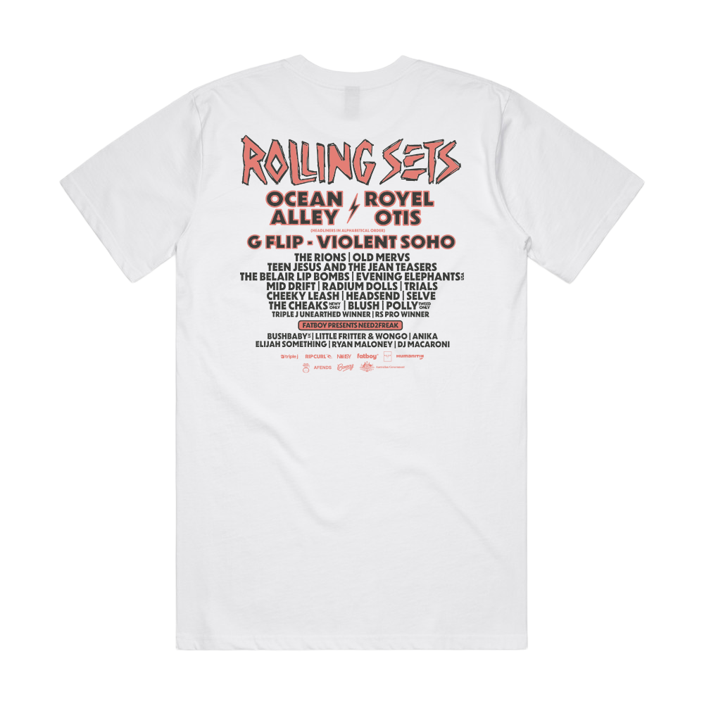 Rolling Sets Lineup Tee - White